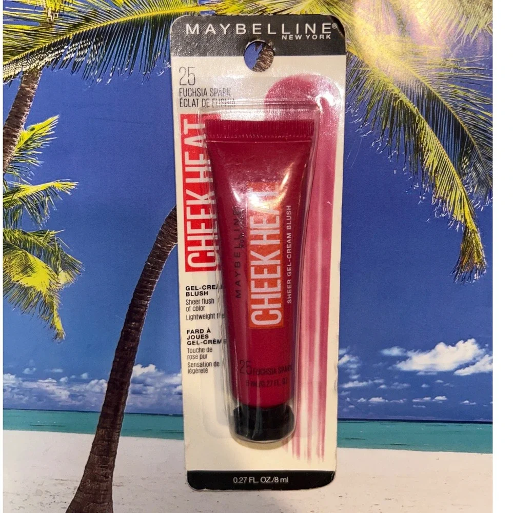 Maybelline Cheek Heat Gel-Cream Blush 25 Fuchsia Spark‎ Sheer Pink 0.27oz New